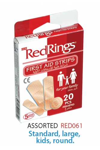 REDRINGS FIRST AID STRIPS ASSORTED 20 PCS